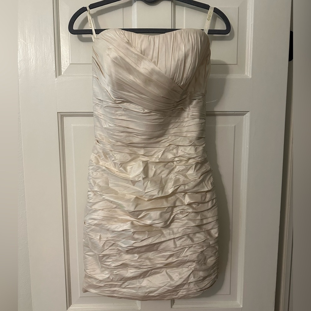 Adele Wechster Cream Strapless Dress